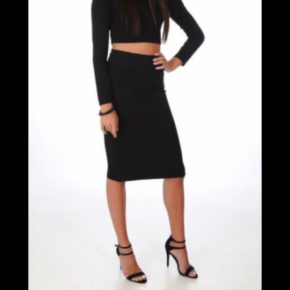 YSL  knit black skirt S